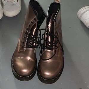 pink metallic doc martens